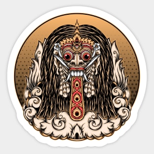 Traditional rangda bali illustration Sticker